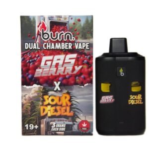 6 Gram Dual Chamber Burn Disposable Vape – Gas Berry + Sour Diesel