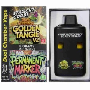 Straight Goods Dual Chamber Vape – Golden Tangie V2 + Permanent Marker (3 Grams + 3 Grams)