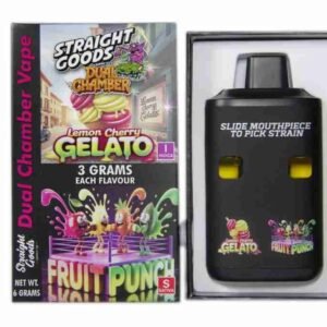 Straight Goods Dual Chamber Vape – Lemon Cherry Gelato + Fruit Punch (3 Grams + 3 Grams)