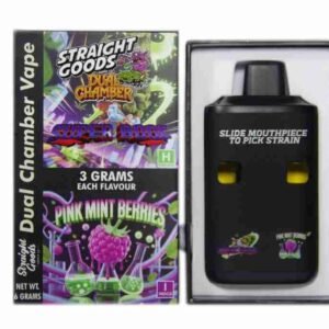 Straight Goods Dual Chamber Vape – Super Boof + Pink Mint Berries (3 Grams + 3 Grams)