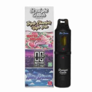 Straight Goods Triple Chamber Vape – Watermelon Gelato + OG No18 + Blue Dream (3 Grams + 3 Grams + 3 Gram)
